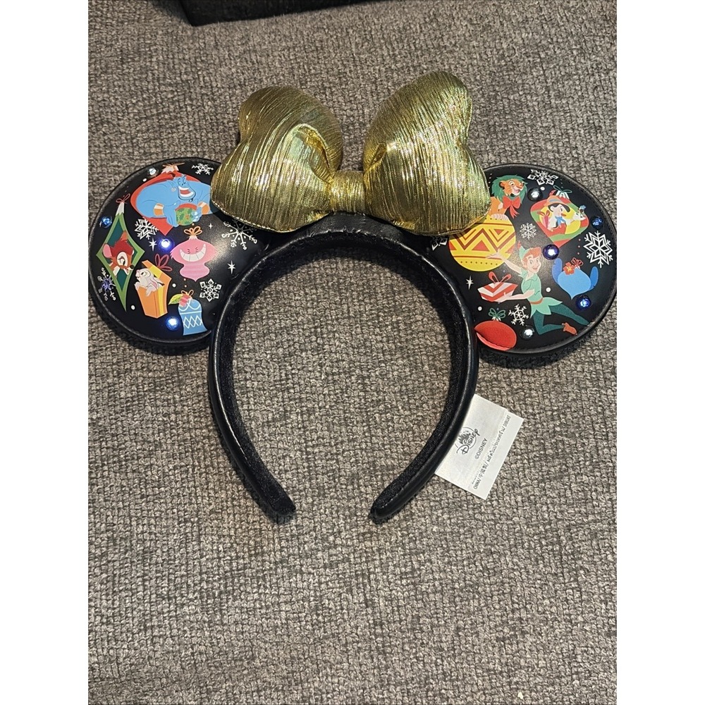 Disney Parks 2023 Minnie Light-Up Ornament Holiday Headband Ears Rechargable